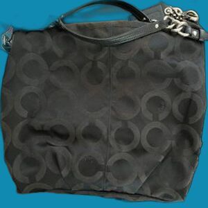 Coach 14146 Black Sateen Interior Shoulder Bag